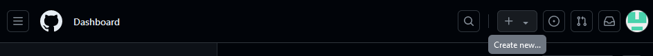 Creating a new repo from the "+" button