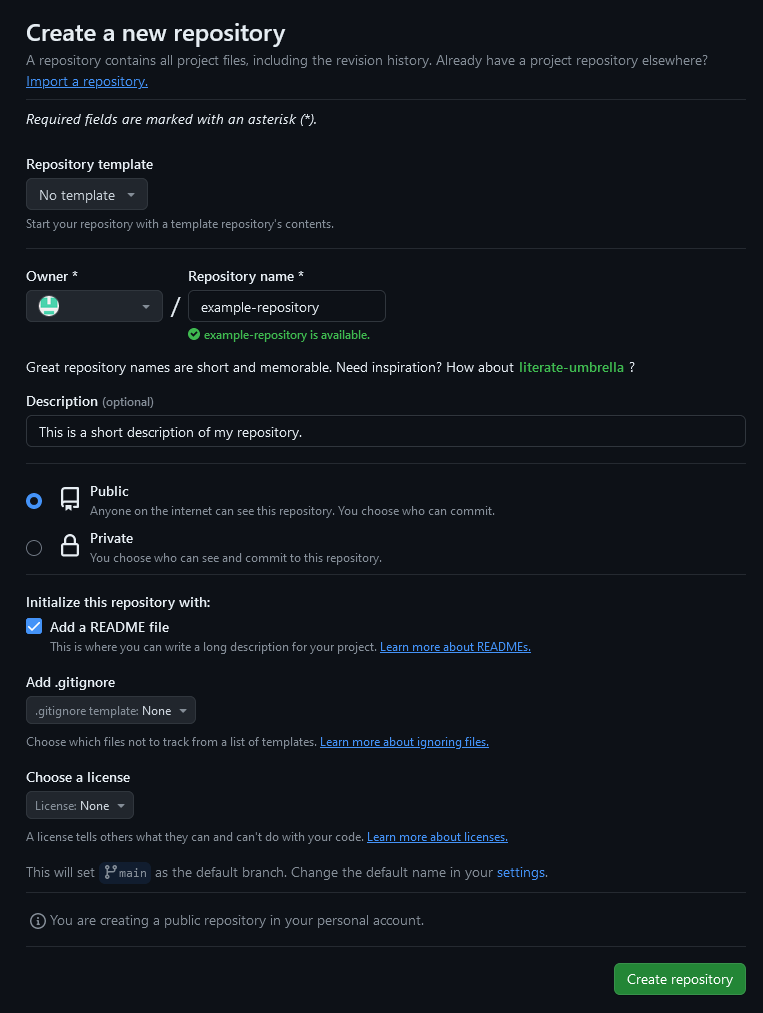 Configuring your new repo